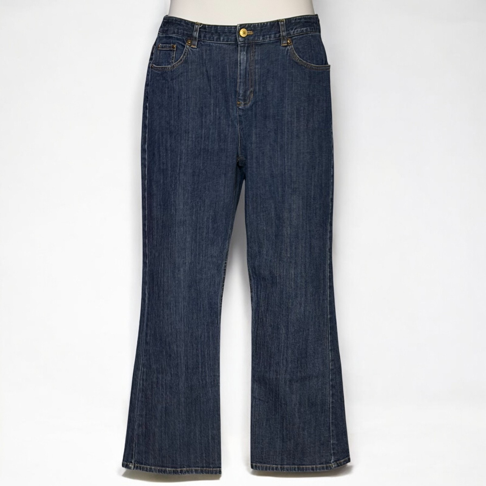 Anne Klein High Rise Bootcut Jeans Blue Size 12 Stretch Denim